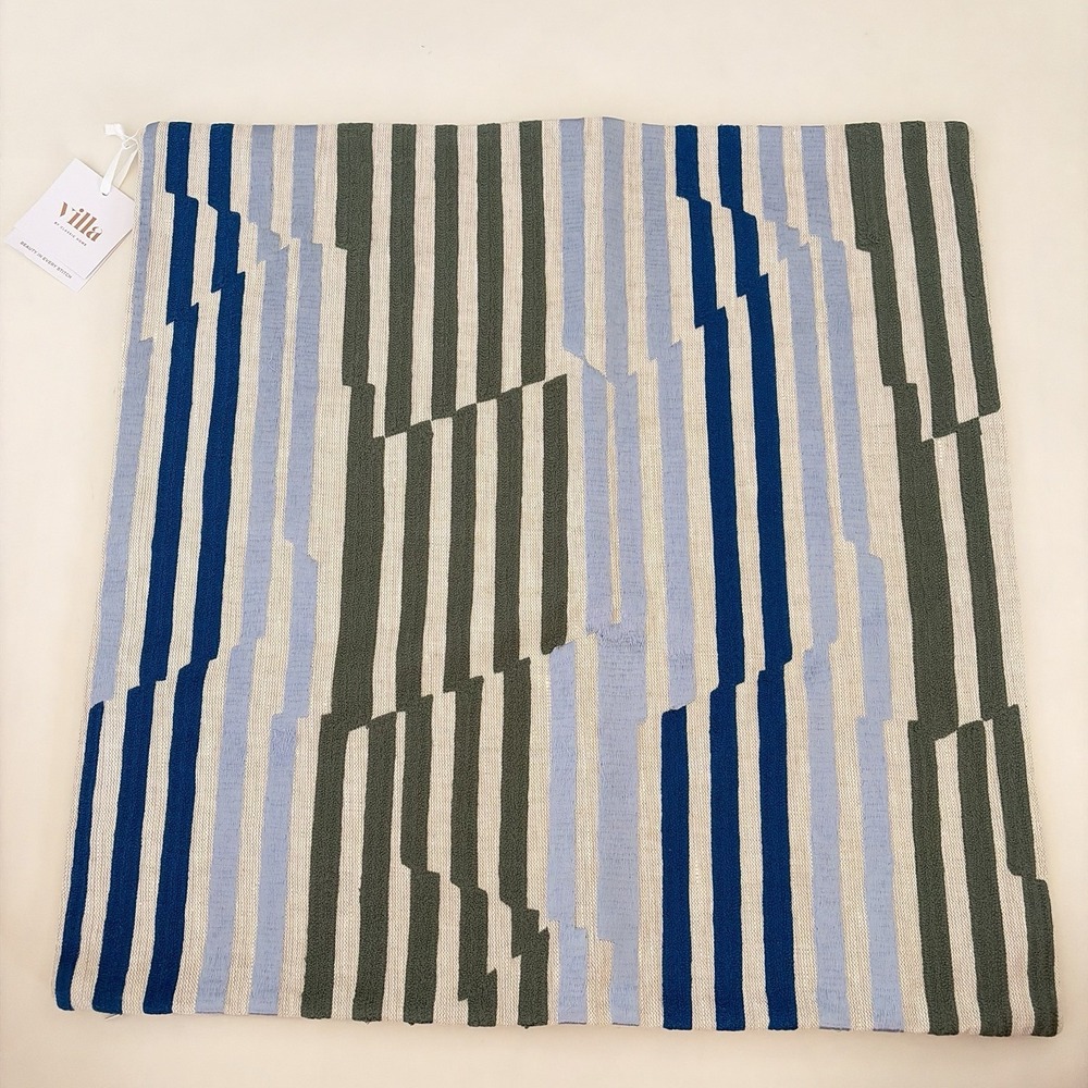 Villa Classic Home Maine Myrtle Green 22x22 Pillow Cover Pottery Barn Linen Blue